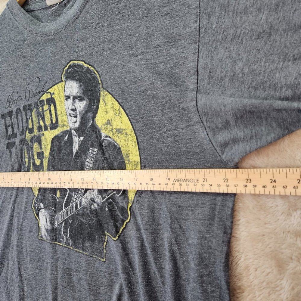 Elvis Presley T-Shirt Men's The King Of Rock & Roll Hound Dog Gray - Picture 4 of 10